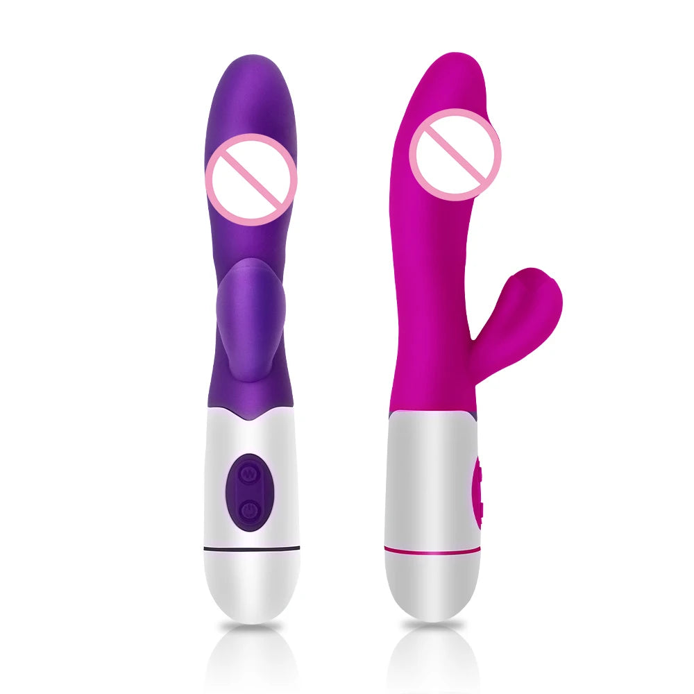 Rechargeable Dildo Rabbit Vibrator Dual Vibration G Spot Vagina Massager AV Stick Clitoris Sex Toys for Women Female Masturbator