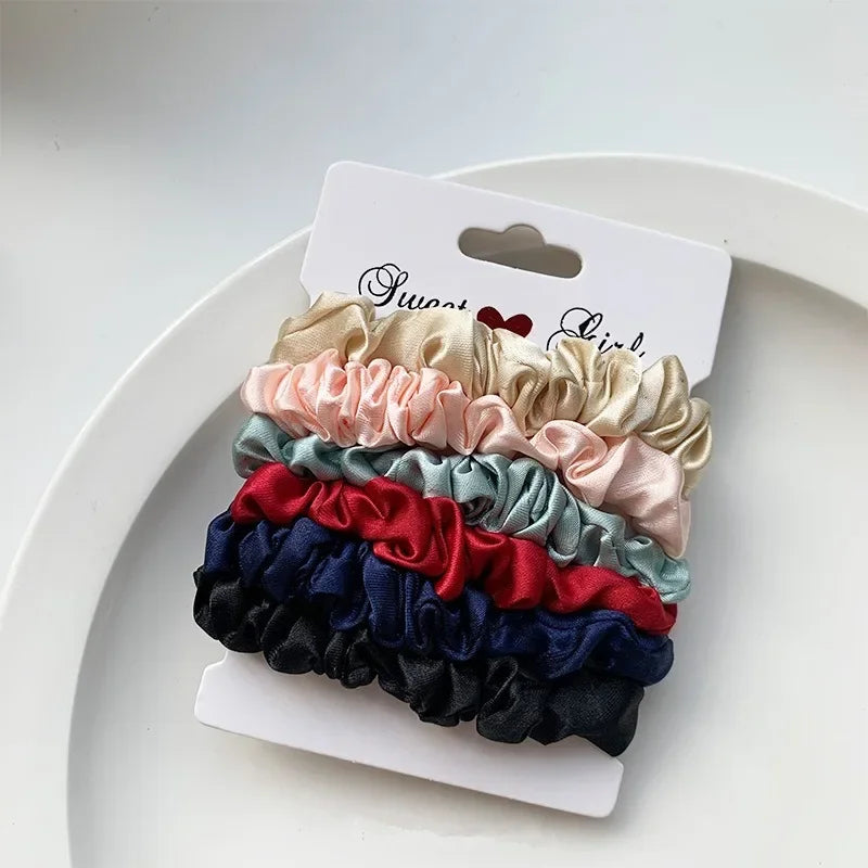 6/12 PCS Elegant women's headband, rubber band, elastic band, softer than silk hair | Satin headband |