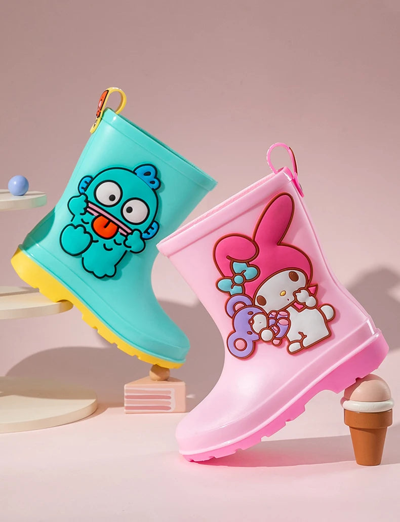 Sanrio Children's Rain Boots Cute Kuromi Melody Pachocco Non-slip Rain Shoes For Boys And Girls Waterproof Shoes Summer Summer