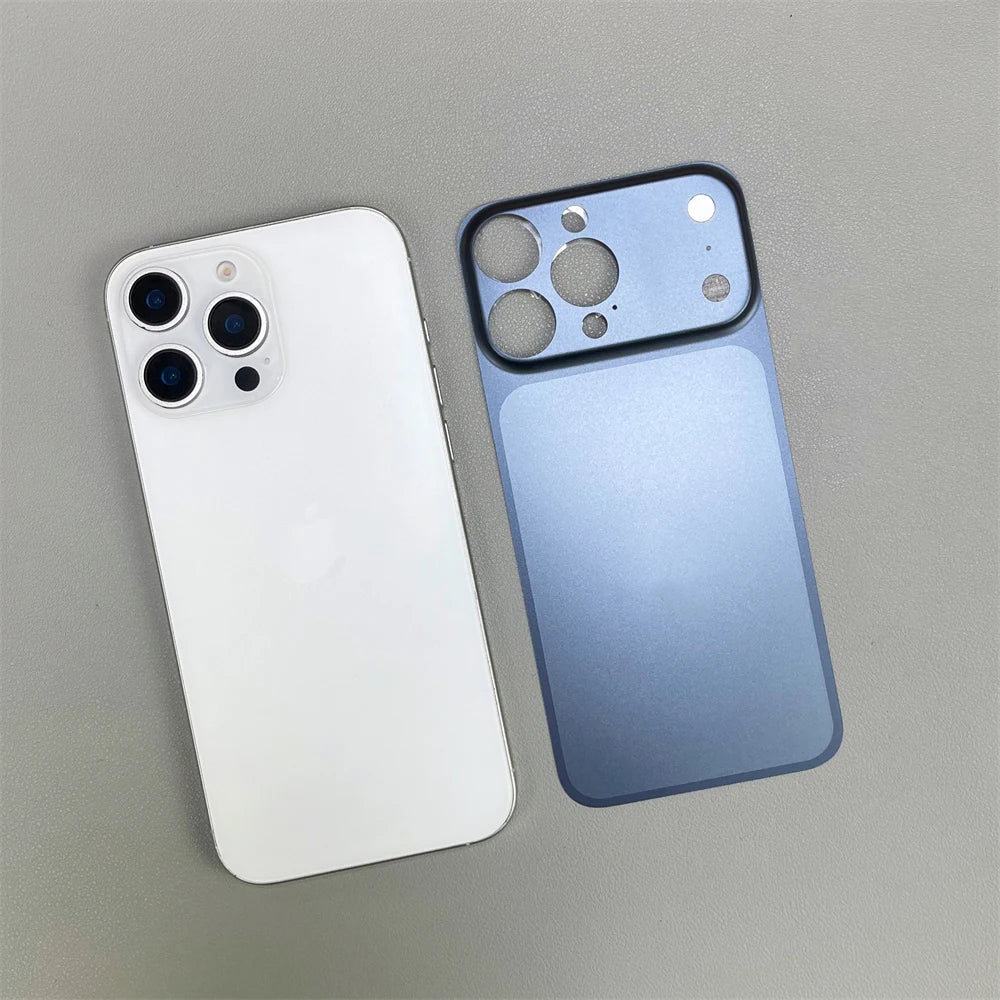 Original Alloy Frame Case For iPhone 13 14 15 16 Pro Max Instantly Transform 17 Pro Max Large Window Backplane Protective Film
