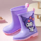 Sanrio Children's Rain Boots Cute Kuromi Melody Pachocco Non-slip Rain Shoes For Boys And Girls Waterproof Shoes Summer Summer