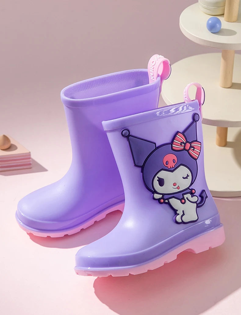 Sanrio Children's Rain Boots Cute Kuromi Melody Pachocco Non-slip Rain Shoes For Boys And Girls Waterproof Shoes Summer Summer