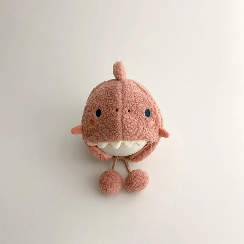 Cartoon Baby Plush Hat Winter Polar Fleece Infant Ear Protection Cap Cute Shark Kids Earflap Hats Boy Girl Warm Beanies