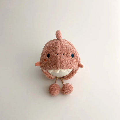 Cartoon Baby Plush Hat Winter Polar Fleece Infant Ear Protection Cap Cute Shark Kids Earflap Hats Boy Girl Warm Beanies