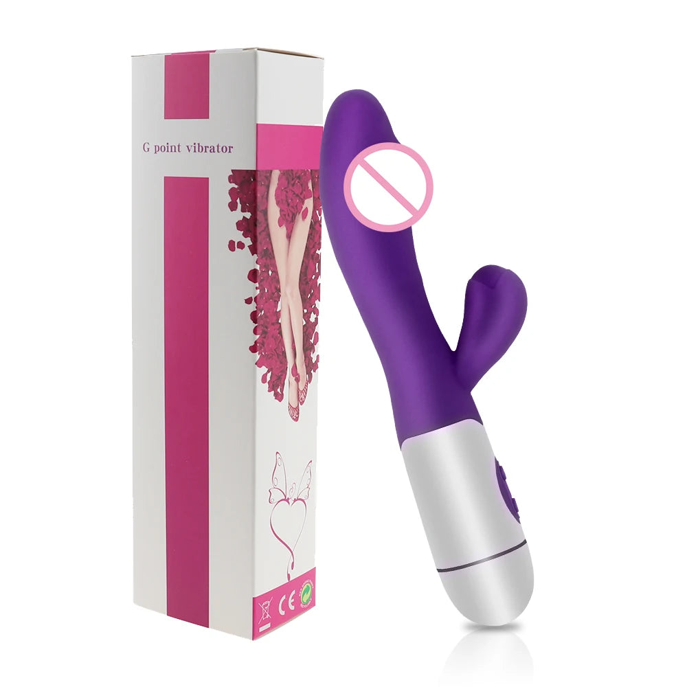 Rechargeable Dildo Rabbit Vibrator Dual Vibration G Spot Vagina Massager AV Stick Clitoris Sex Toys for Women Female Masturbator