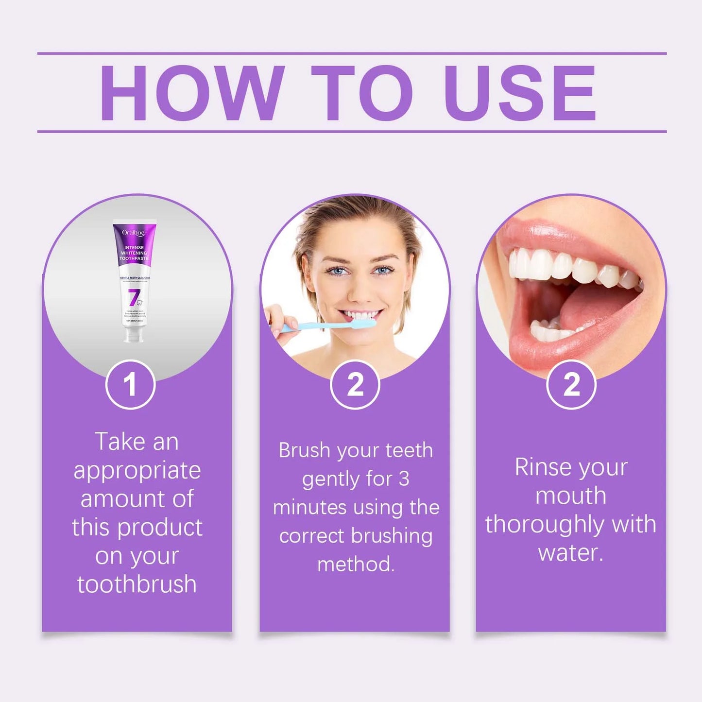 7 Day Teeth Bleaching Toothpaste Fresh Bad Breath Remove Yellow Stain Oral Hygiene Cleaning Dental Care Tool Purple Tooth Powder