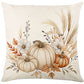 Thanksgiving Harvest Festival Throw Pillow Cover 18x18in with Straw and Pumpkin Pattern for Fall Thanksgiving Decor Living Room