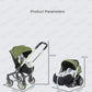 2025 New Baby Stroller 4in1 Multifunctional Newborn Baby Stroller 3in1 Foldable Basket Type Seat Lightweight Travel Pram