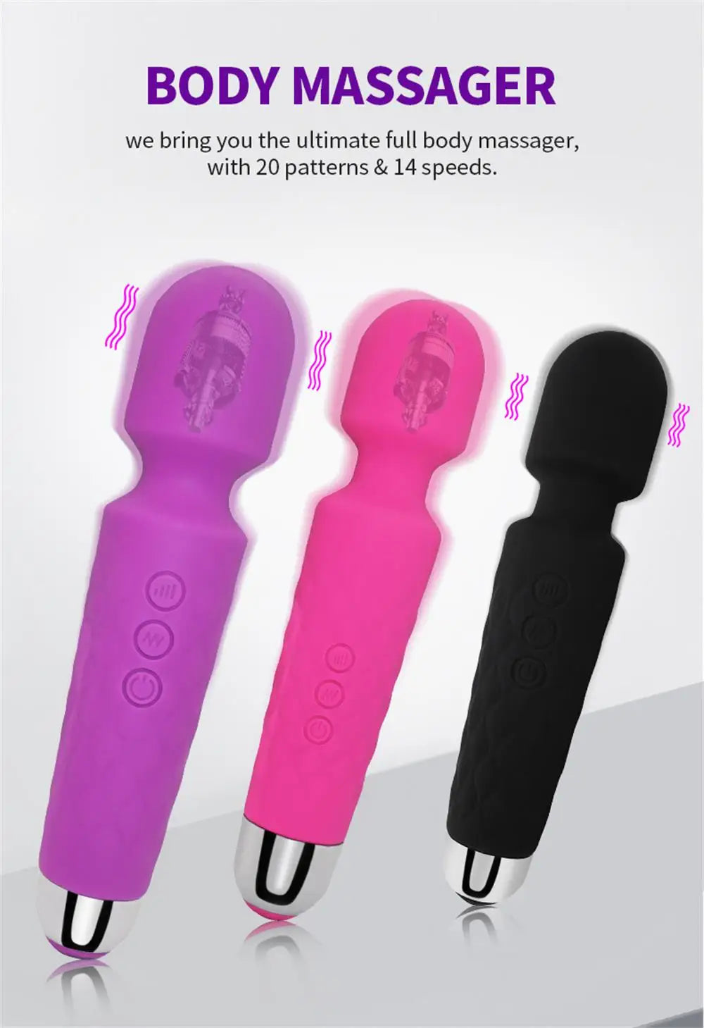 10 Modes G spot Clitoris Vibrator Stimulator Adult Supplies for Women Powerful Clit Massager AV Magic-Wand Female Erotic Sex Toy