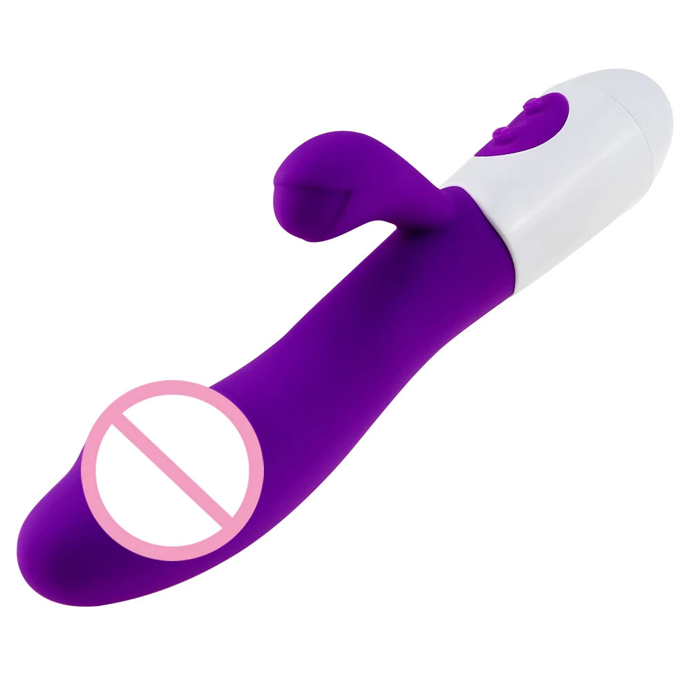 Silicone G Spot Dildo Rabbit Vibrator Dual Vibration 10 Speeds Female Vagina Clitoris Massager Adult Sex Toys For Women