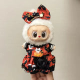 For labubu clothing Accessories Halloween pumpkin baby clothes Dress set accessories For 15-17cm labubu Halloween outfit
