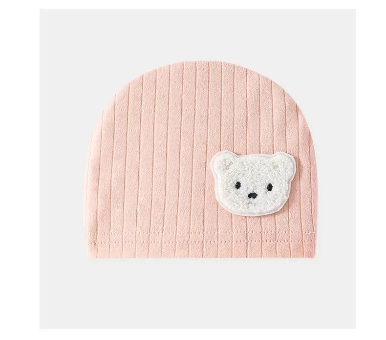 Newborn Cotton Soft Hat Baby Pure Cotton Cartoon Cap Infant 0-3 Months Windproof Spring Hat Kids Cap Newborn Accessories