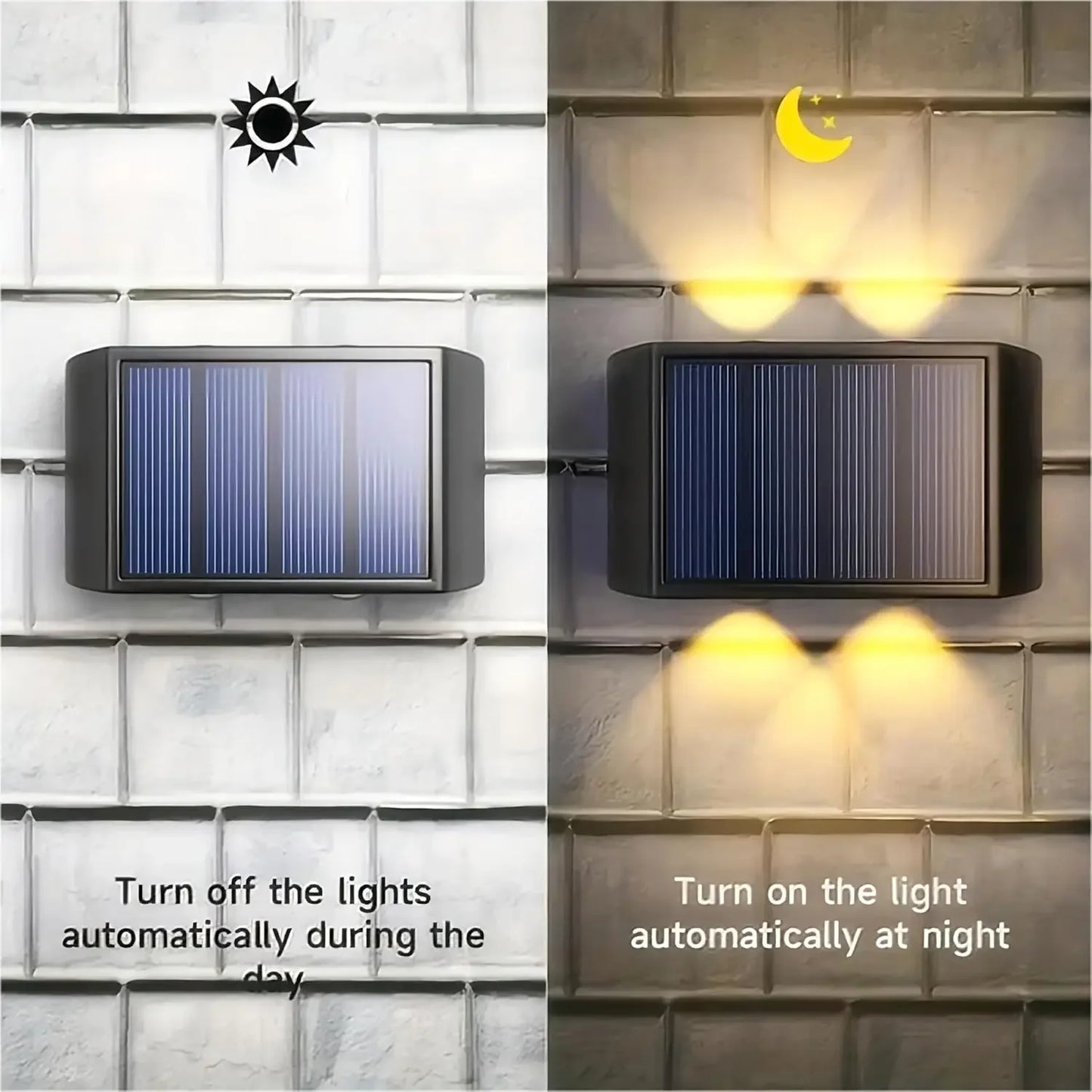 Outdoor LED Solar Garden Light Solar Wall Lamp Up And Down Luminous Waterproof Solar Powered Wall Washer Light Yard Street Decor