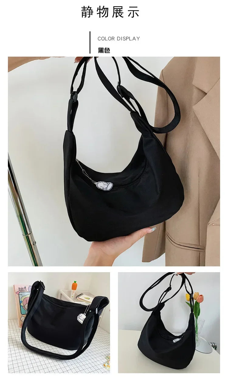 Shoulder Bags Women Solid Harajuku All-match Simple Multifunction Handbags Large Capacity Crossbody Bags for Women Teens Purse