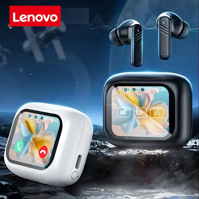 Lenovo Full-Touch Screen Headphones ANC Noise-Cancelling Bluetooth 5.4 Headphones Hi-Fi Stereo Wireless In-Ear ENC Earbuds