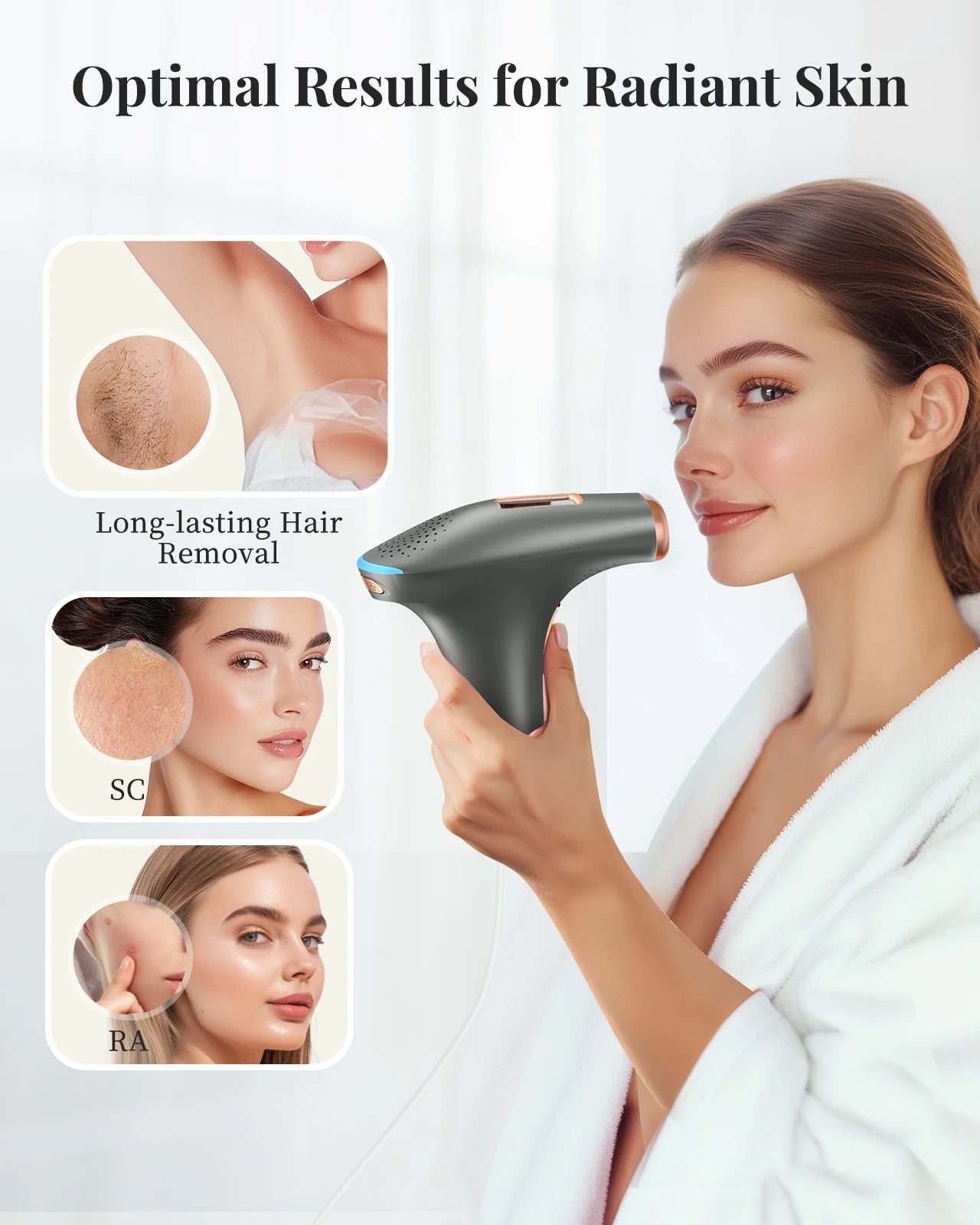 3-in-1 Laser Epilator 999900 Flash Painless IPL Hair Removal for Women Bikini Legs Arms Laser Hair Remover Permanent Depilato