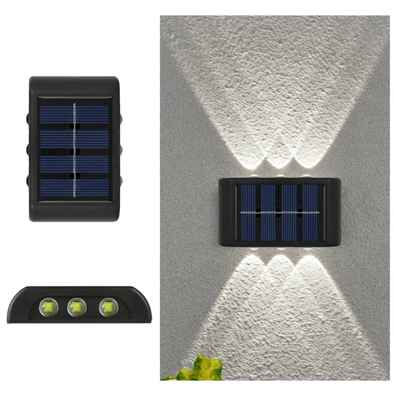 Outdoor LED Solar Garden Light Solar Wall Lamp Up And Down Luminous Waterproof Solar Powered Wall Washer Light Yard Street Decor