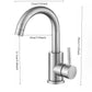Stainless Steel Hot and Cold Water Mixer Tap, Single Handle Bathroom Faucets, Deck Mounted, Household WashBasin Sink Tap