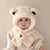 Baby Hat Autumn And Winter Boys' And Girls' Scarves In One Teddy Bear Plush Hat Winter Children's Plush Thickened Windproof Hat