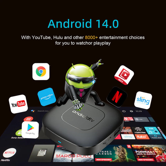 Android TV Box Mortal T1 Global Version Wifi6 Voice Control Android14 4K Video AllwinnerH313 Netflix Fire TV stick 2G8G16G