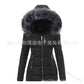Women Parkas Jacket Cotton Coat Winter Thick Fur Collar Hooded Windproof Padded Jackets Outerwear Zipper Overcoat Office Lady
