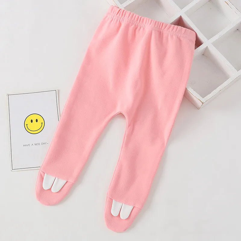 0-18M Baby Girl Pant with Footies Heart Trousers Newborn Infant PP Pant Toddler Girl Clothes Elastic Waist Kid Legging A1119