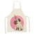 Cute Dog Pug Pattern Cotton Linen Sleeveless Chef Apron Kitchen Aprons Women Home Cooking Baking Waist Bib Pinafore 55x68cm