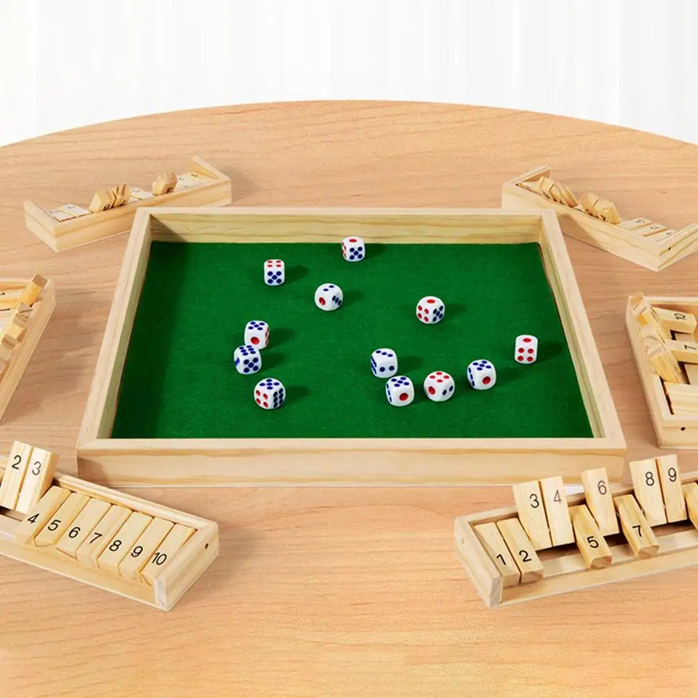 Wooden Shut The Box Dice Game 8 Dice Board Table Math Skills Game Party Club Drinking Games for Families Christmas Gift