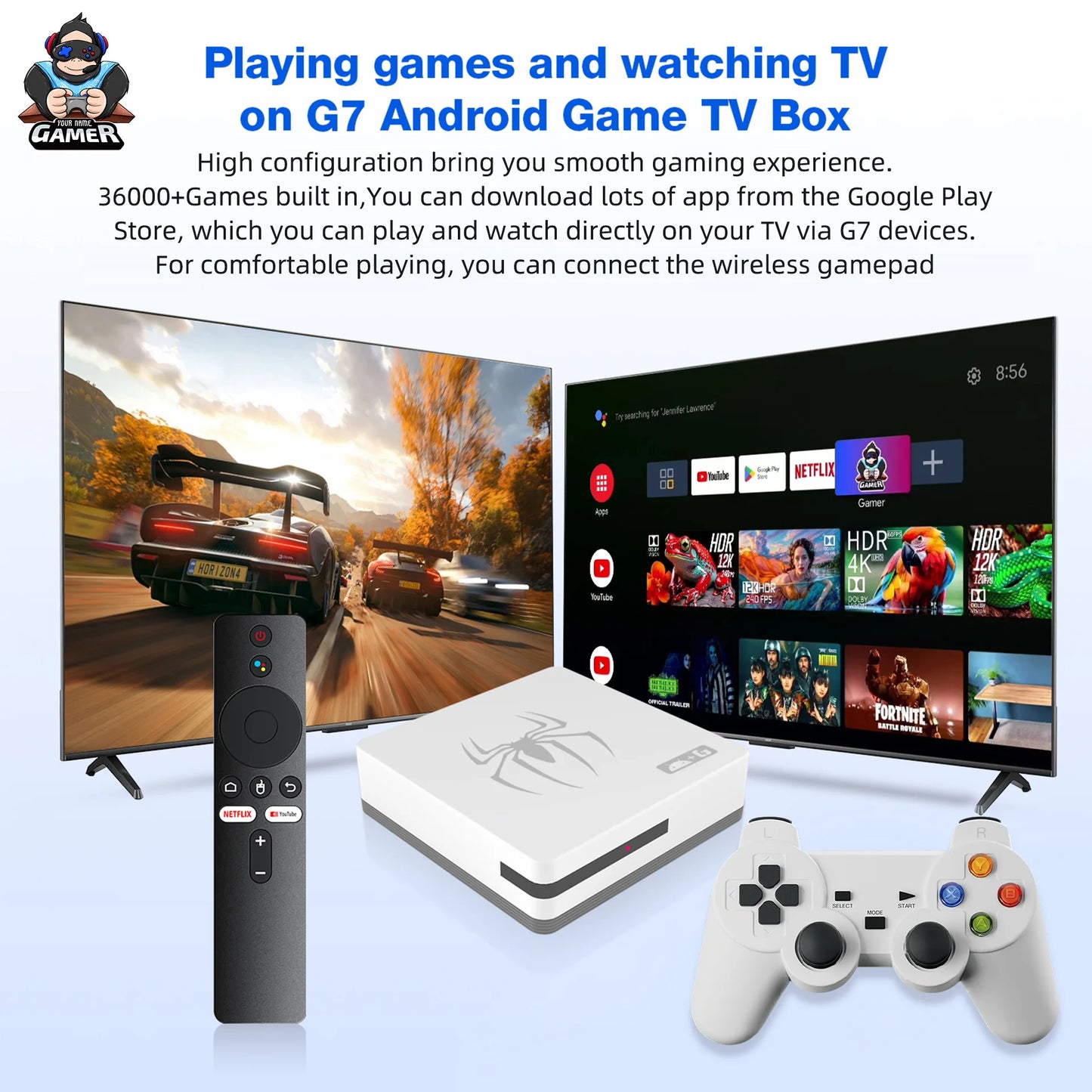 TV Game Box Retro Video Game Console Built in 20000+ Games Game Box  for Android TV Smart 2.4G 5G Wifi with Wireless Gamepad