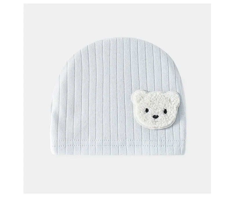 Newborn Cotton Soft Hat Baby Pure Cotton Cartoon Cap Infant 0-3 Months Windproof Spring Hat Kids Cap Newborn Accessories