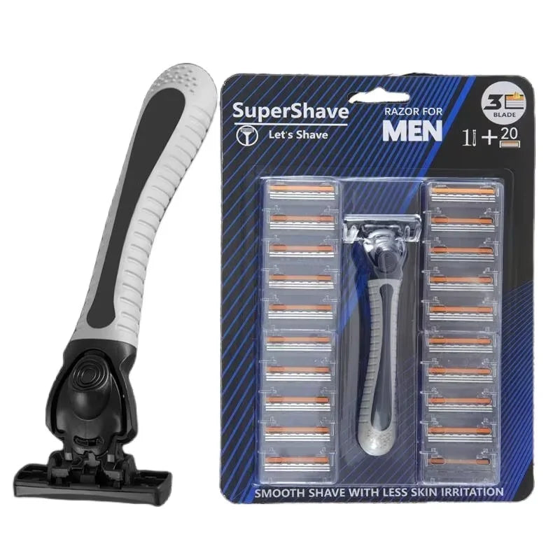 Shaver Brand New Design Men Razor Shaving Three Layer Shaver Reusable Razor Imported Blade Multi Tool Head Replace