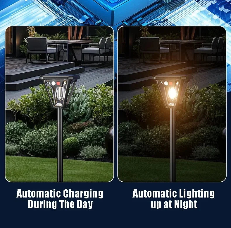 Solar Motion Sensor Light Outdoor LED Waterproof Lawn Street Garden Villa Porch Wall Mounted and Plug-in Dual-Purpose Camping