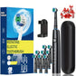 Electric Toothbrush Rechargeable Deep Clean Whitening Teeth for Adult Toothbrush Rotation Toothbrush with 4/8 Replacement Heads