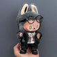 Labubu 1-3 Gen Doll Outfits High-Energy Themed Black Jacket Pants Necklace & Glasses SetChangeable Clothes for Labubu 3.0