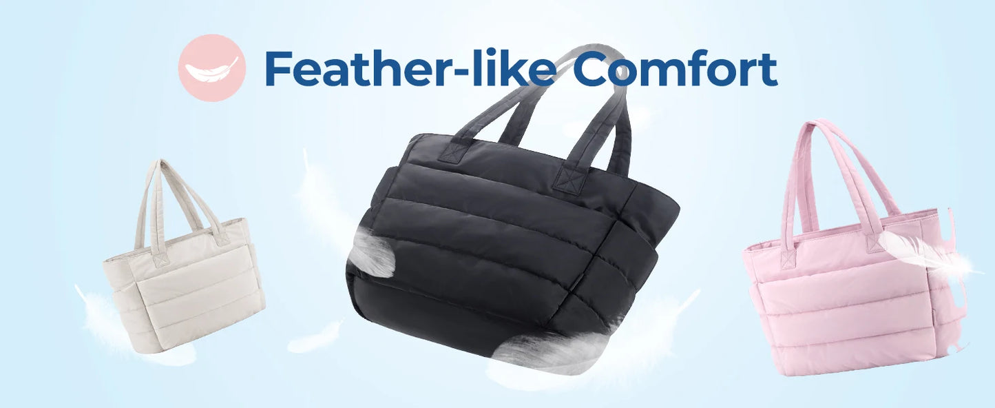 BAGSMART Women's Bag Solid Color Tote Bag Commuting College Padded Shoulder Bag Leisure Simple Female Work Handbags Travel