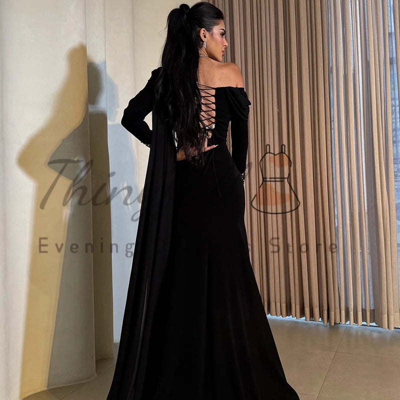 Thinyfull Sexy Mermaid Prom Evening Dresses Sweetheart Long Sleeve Beadings Party Dress 2026 Night Cocktail Prom Gown Customized