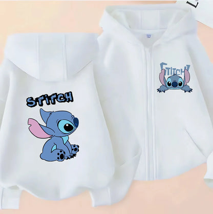 Funny Zip Up Sweatshirts Stitch Hoodie Children Clothes Kid Girl Boy Lilo and Stitch Sweatshirt Zipper Hoody Baby Casual Top