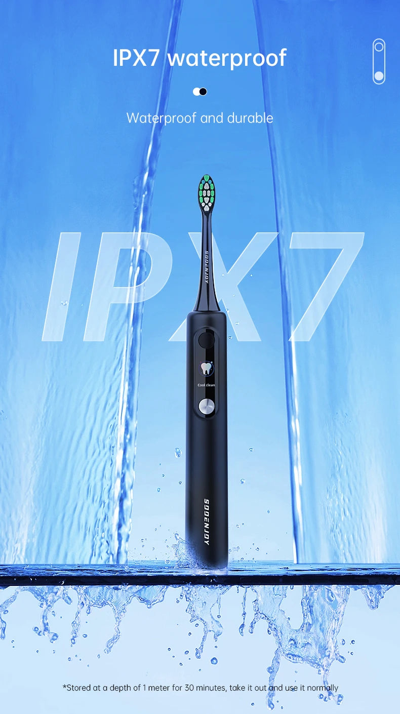 SOOENJOY Smart LCD Screen Sonic Electric Toothbrush NB-1 DIY Mode Cleaner Adult Automatic IPX7 Waterproof Teethbrush
