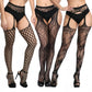 3 Pcs Pantyhose Fishnet Sexy Thigh-High Stockings Suspender Stockings for Women Garter Belt Stockings Hollow Out Pattern Tights