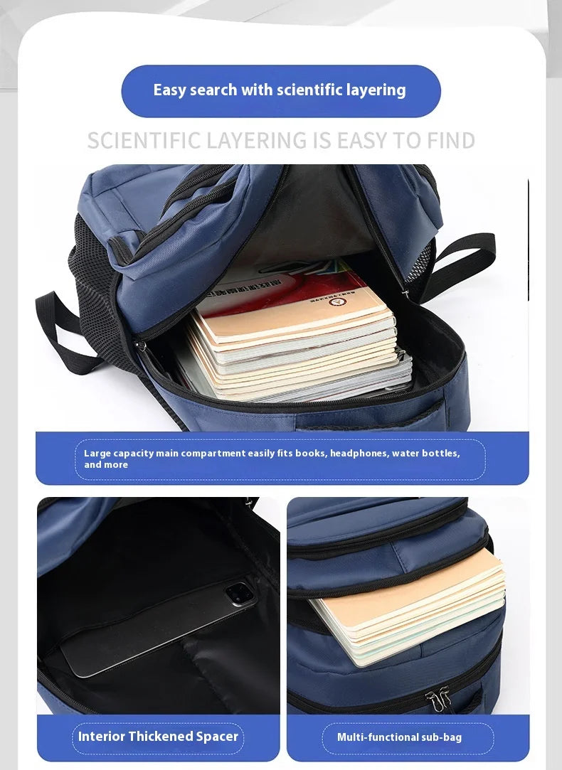 Men's Backpack Oxford Waterproof Backpack Large Capacity Business Computer Bag Leisure Travel Backpack School Student Schoolbag