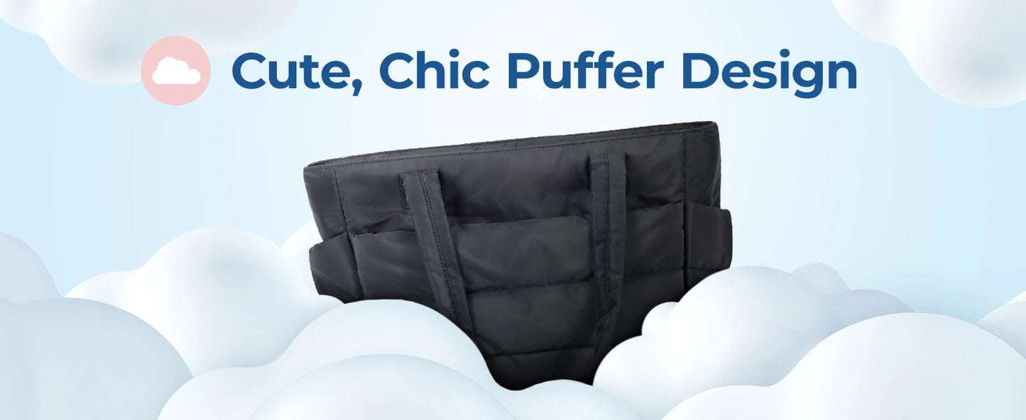 BAGSMART Women's Bag Solid Color Tote Bag Commuting College Padded Shoulder Bag Leisure Simple Female Work Handbags Travel