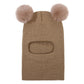 Kids Yarn Knit Balaclava Cap Autumn Winter Pullover Ear Protection Double Ball One-piece Baby Christmas Gift Hat