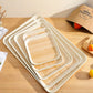 WORTHBUY Large Capacity Rectangular Plastic Storage Tray Reusable Food Serving Tray Tea Dessert Fruit Tray Kitchen Organizer