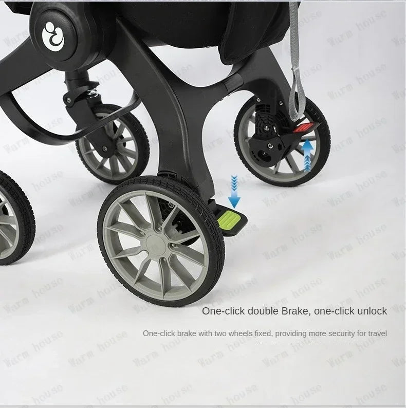 Baby Stroller, Multifunctional Stroller Foldable with Car Seat Baby Car Carriage Portable Baby Stroller 3in1