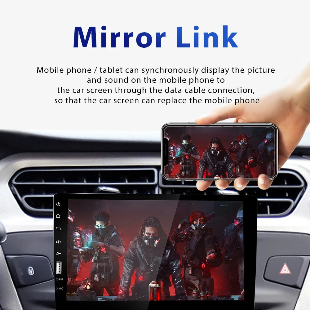 Hikity 9" Touch Screen Universal 1 din Car MP5 Player Bluetooth FM Radio Receiver Autoradio Support Rear View Camera TF/USB