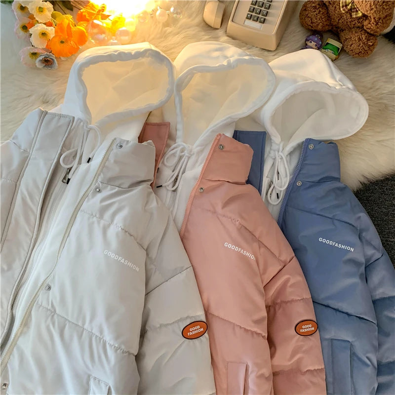 2025 Women's Winter Quilted Jacket Overcoat Thick Cotton Padded Coat Female Oversized  Loose Oversize Coats Hooded Short Parkas