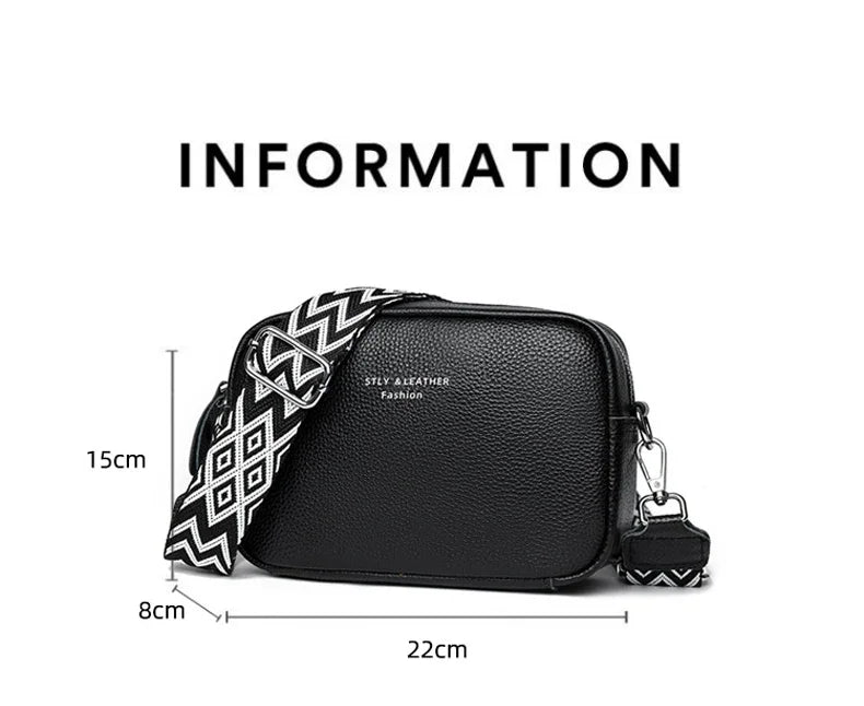 100% Genuine Leather Women Shoulder Bag 2025 New High Quality Cowhide Female Crossbody Bags Wide Shoulder Strap Girls Handbag