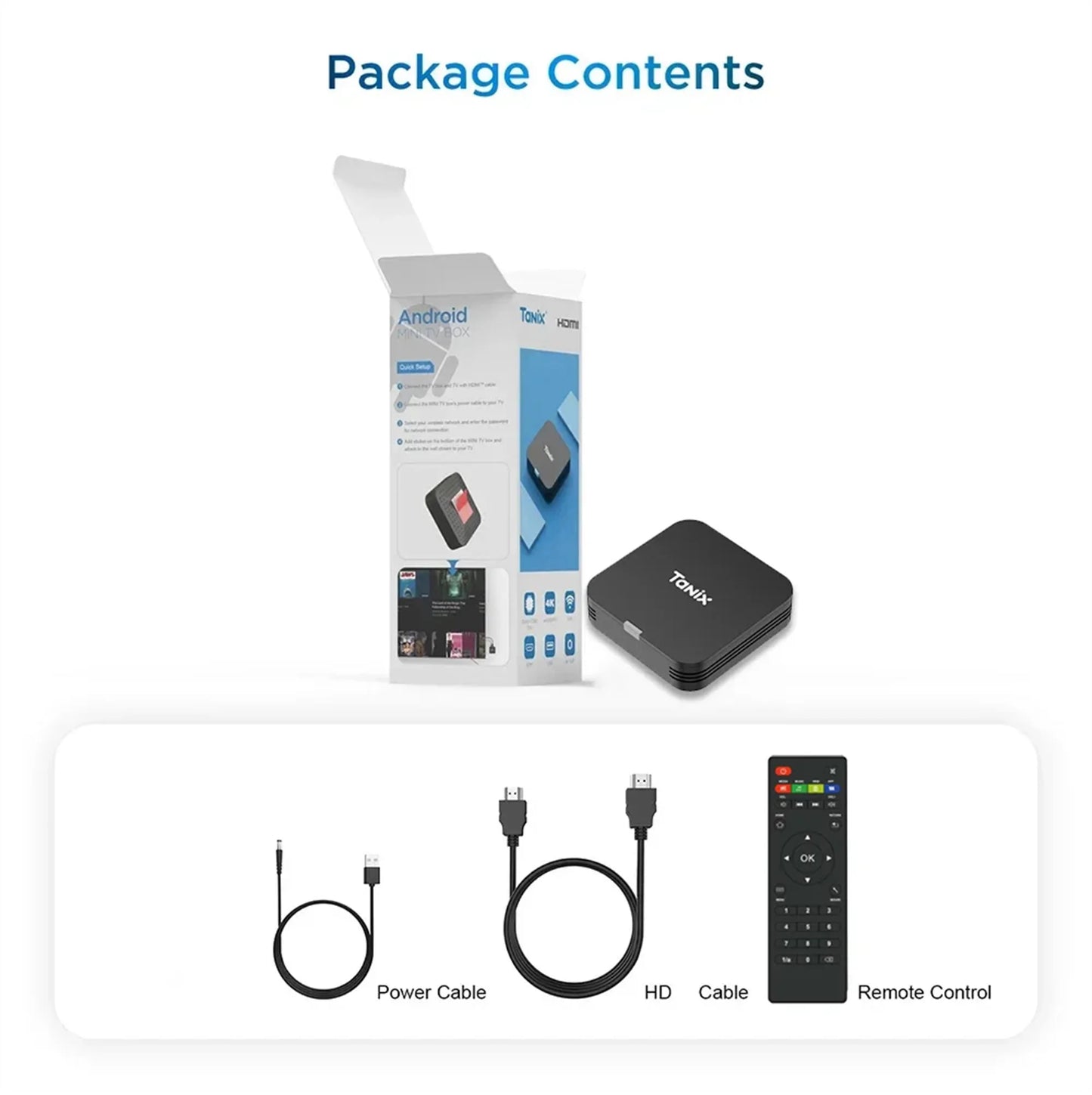 Global Android 10.0 TV Box Tanix TX1 CPU Allwinner H313 Support 4K 2.4G Wifi RAM 2GB ROM 16GB 8GB Multi Language Smart TV BOX