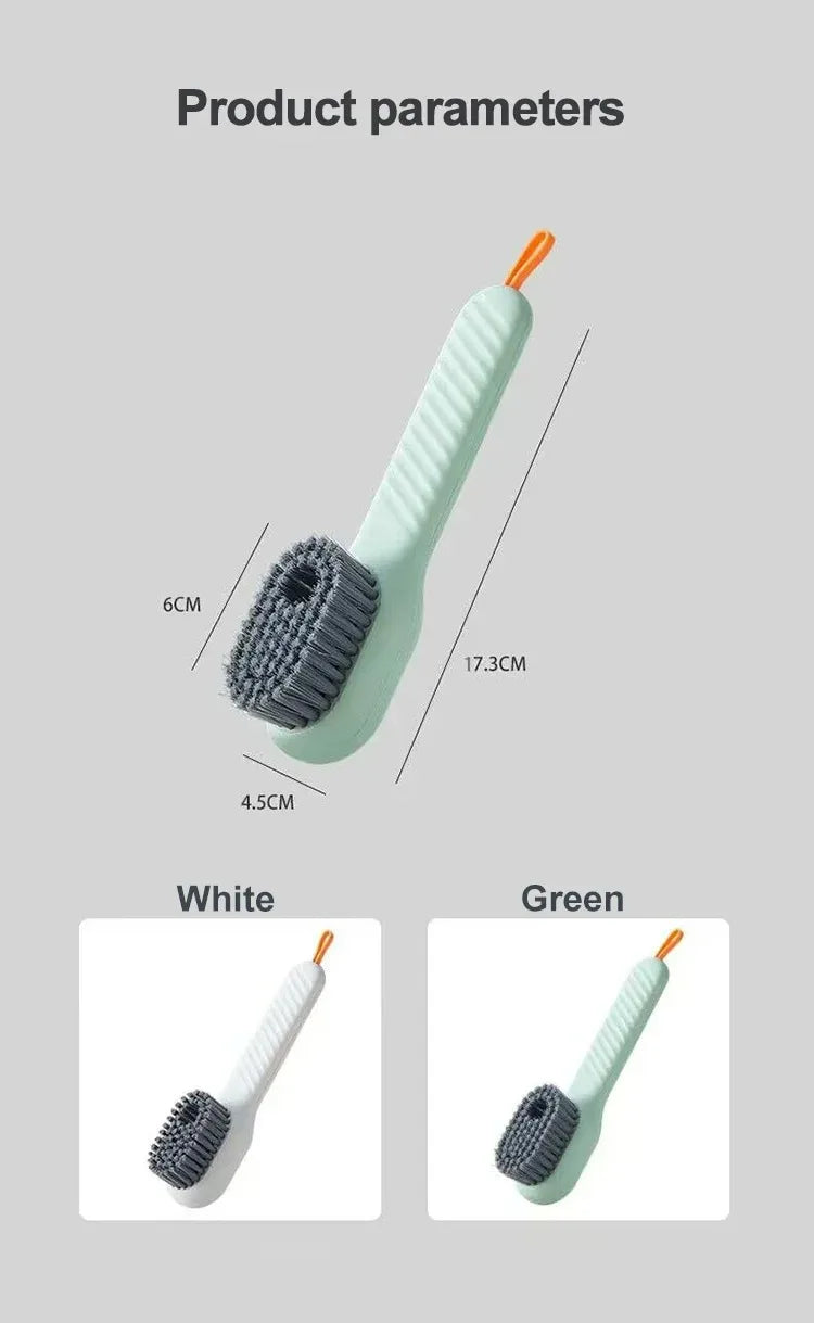 Multifunction Cleaning Shoe Brush Soft Automatic Liquid Shoe Brush Long Handle Clothes Soap Brush With Hook Clean Tool