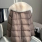 2025 Winter New Mid-length Temperament White Goose Puffer Parkas Women Fox Fur Detachable Large Lapel Fur Down Jacket High Qual